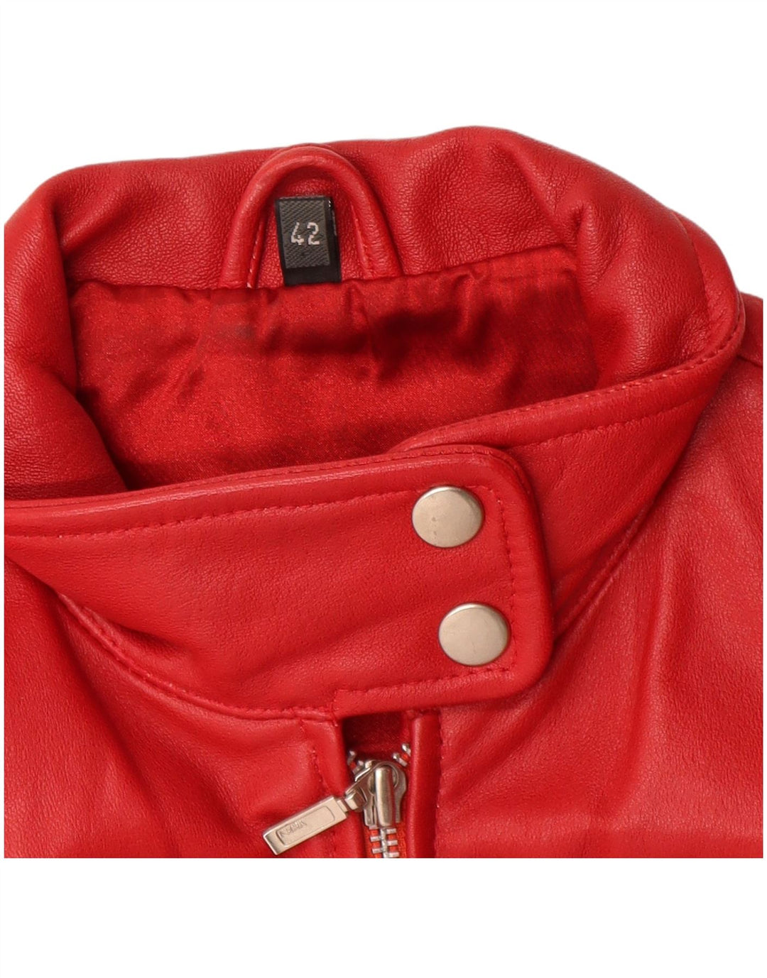 Винтажная женская укороченная кожаная куртка IT 42 Medium Red Leather