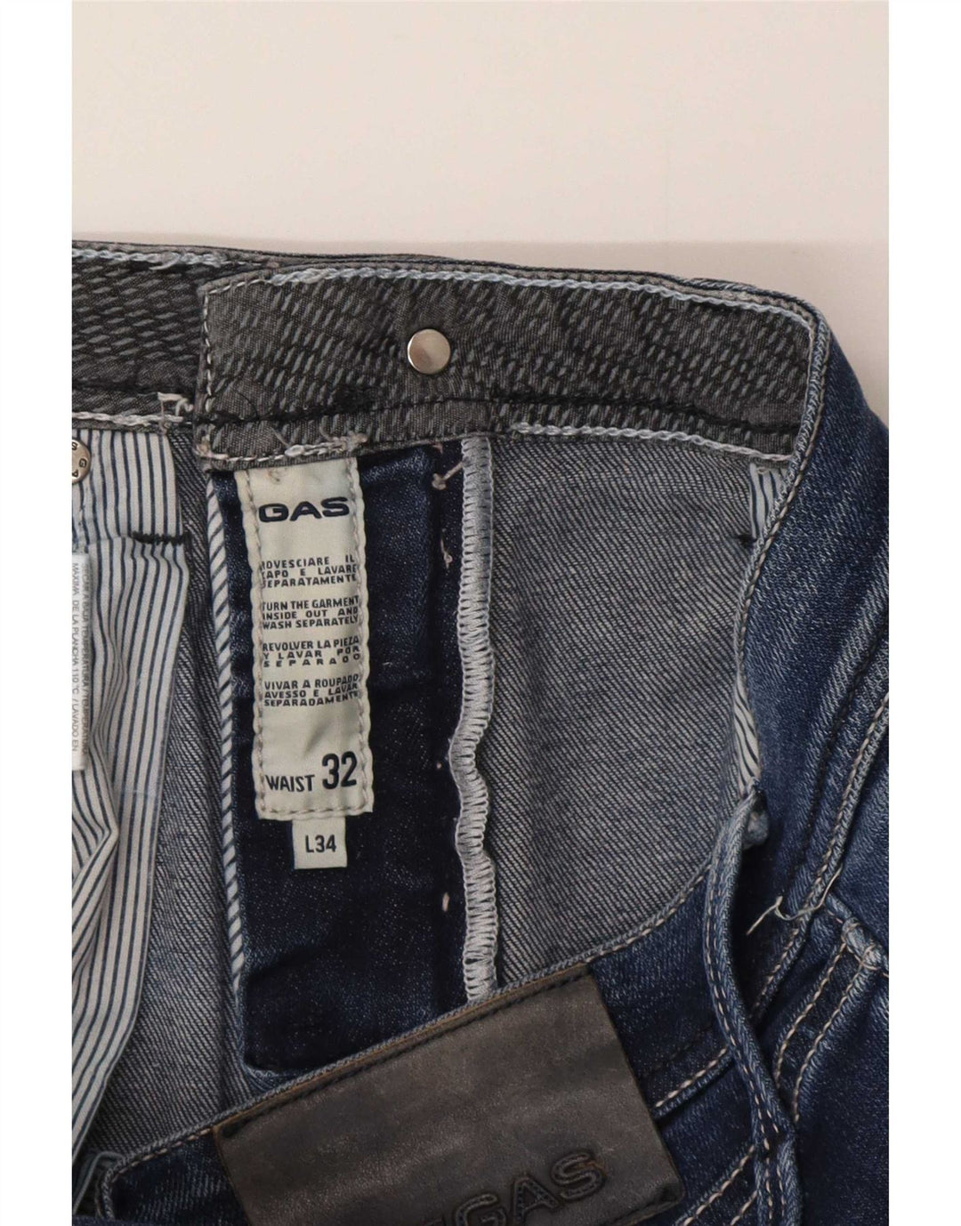 Мужские джинсы Gas Albert Slim W32 L34, синий хлопок