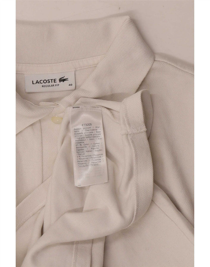 Женская рубашка-поло стандартного кроя Lacoste, размер 40, средний размер, белый хлопок