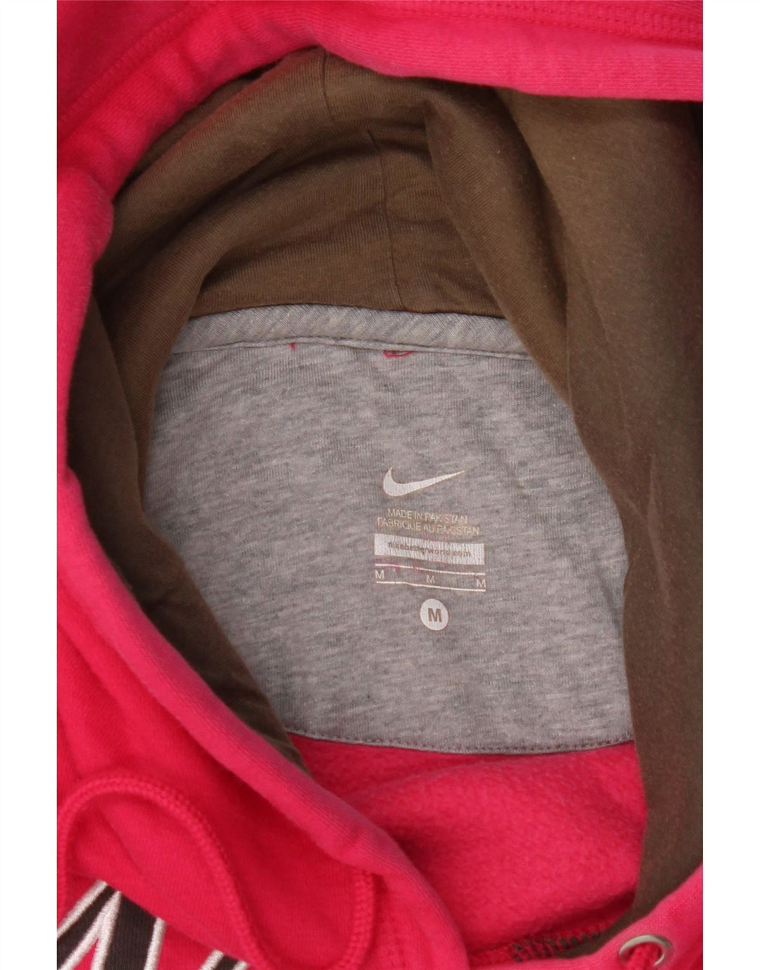 NIKE Mens Graphic Hoodie Jumper Medium Pink Cotton Vintage Nike and Second-Hand Nike from Messina Hembry 