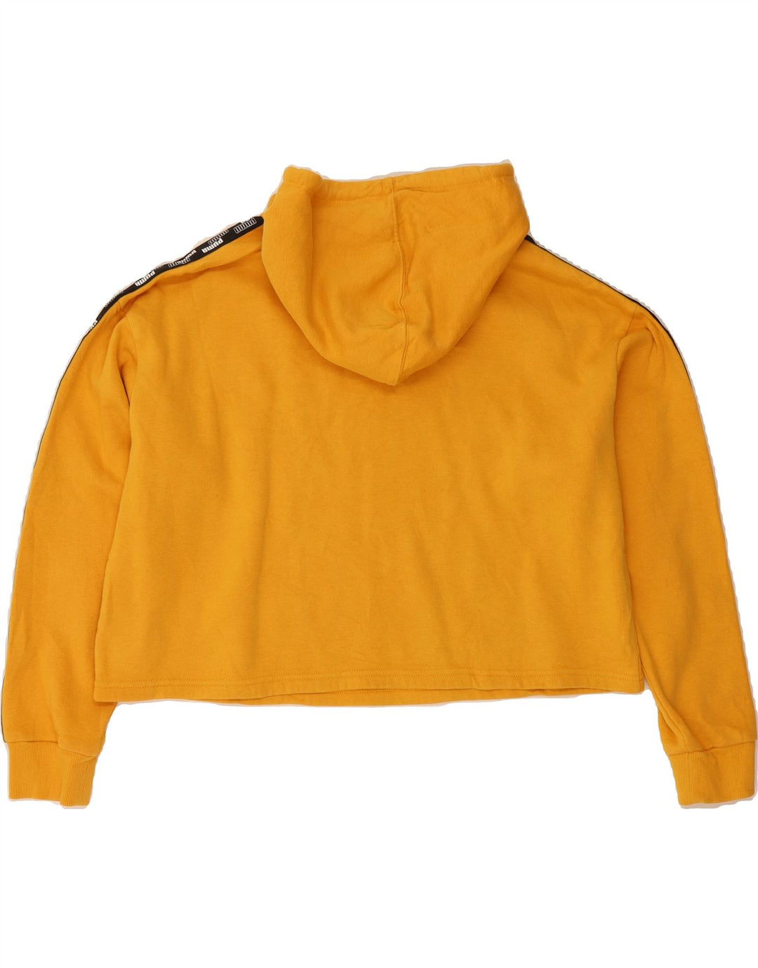 PUMA Womens Oversized Graphic Hoodie Jumper UK 14 Medium Yellow Vintage Puma and Second-Hand Puma from Messina Hembry 