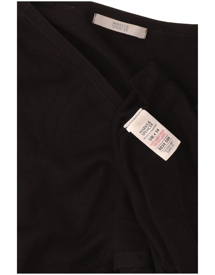 Женский кардиган Marks & Spencer UK 14, средний черный, вискоза