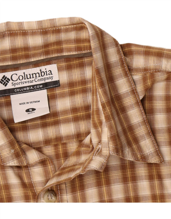 Мужская рубашка Columbia, маленькая коричневая клетка, хлопок