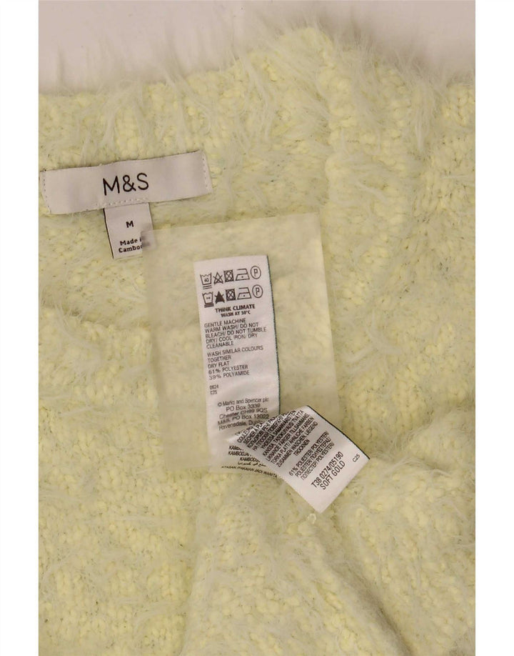 Женский джемпер с круглым вырезом Marks & Spencer UK 12, средний желтый в крапинку