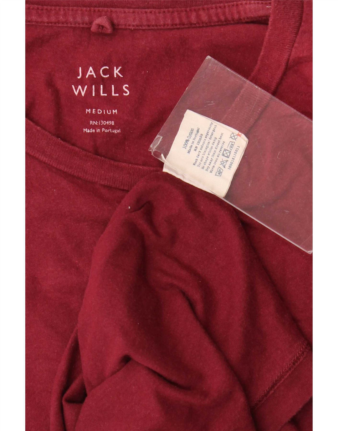 Мужская футболка Jack Wills Top среднего бордового цвета, хлопок