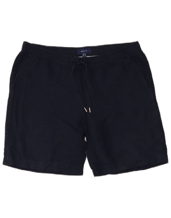 Gant Womens Chino Shorts UK 12 Medium W34 Navy Blue Linen