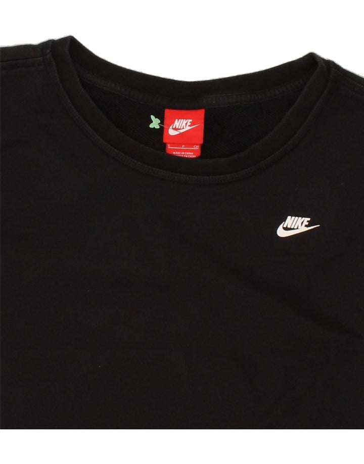 NIKE Womens Oversized Graphic Sweatshirt Jumper UK 10 Small Black Cotton Vintage Nike and Second-Hand Nike from Messina Hembry 
