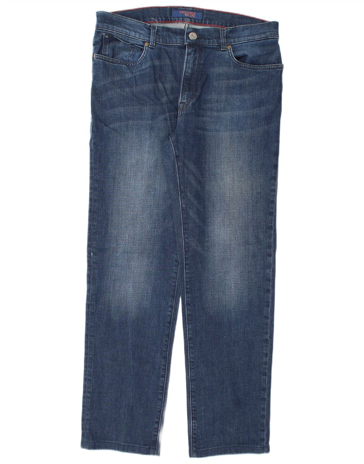 Мужские прямые джинсы Trussardi W35 L31 синие, хлопок