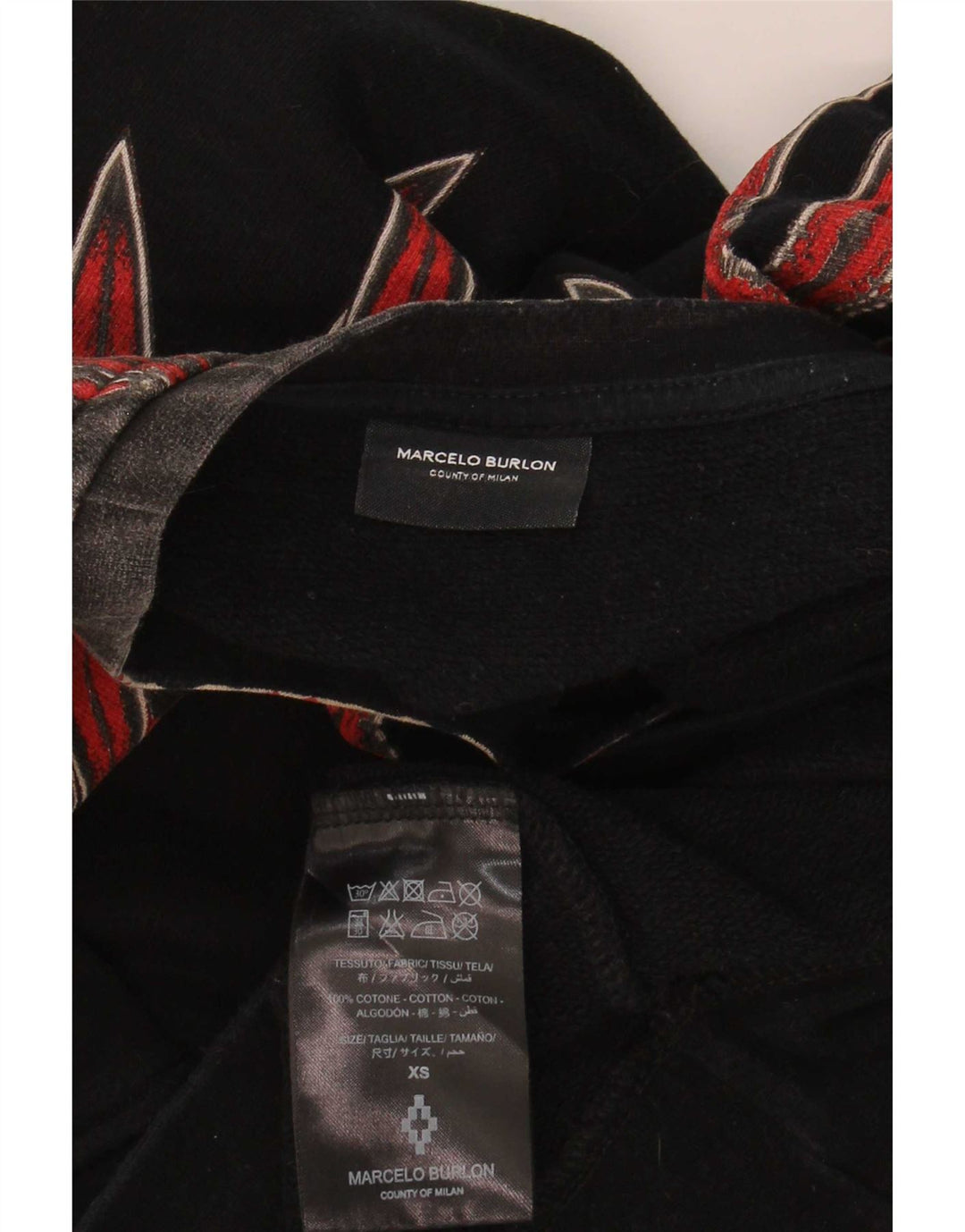 Мужской свитшот Marcelo Burlon с абстрактным узором, джемпер XS, черный хлопок