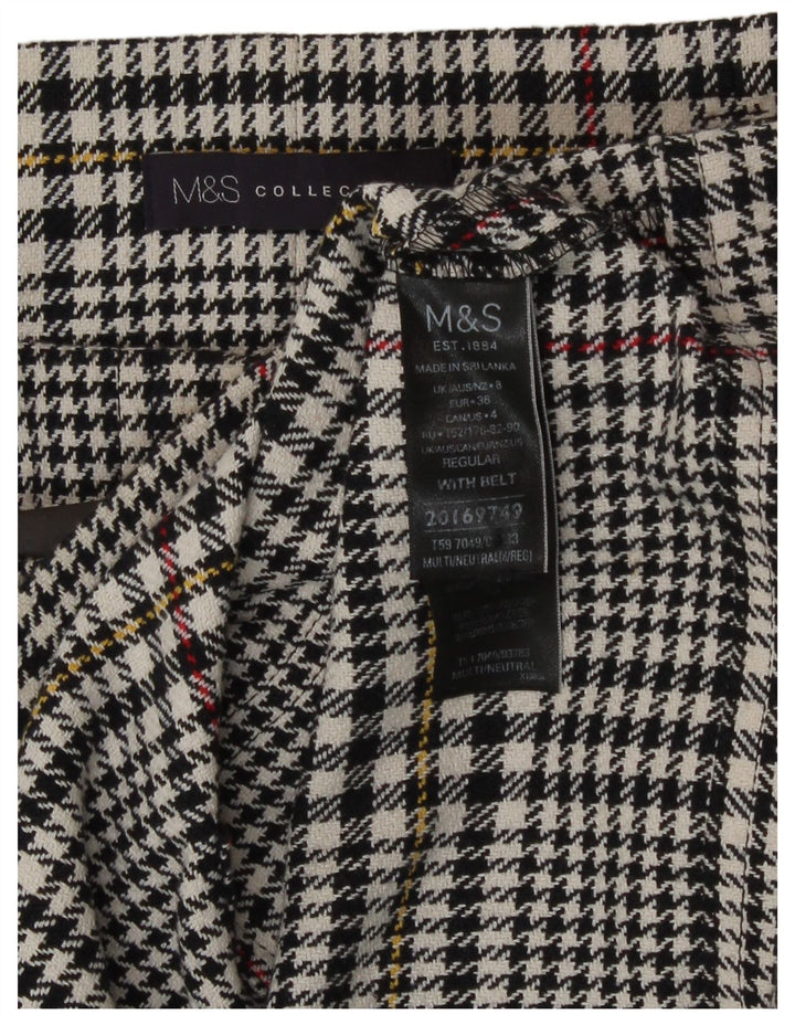 Женская мини-юбка Marks & Spencer UK 8, маленькая W26, черная, хлопок с узором «гусиные лапки»