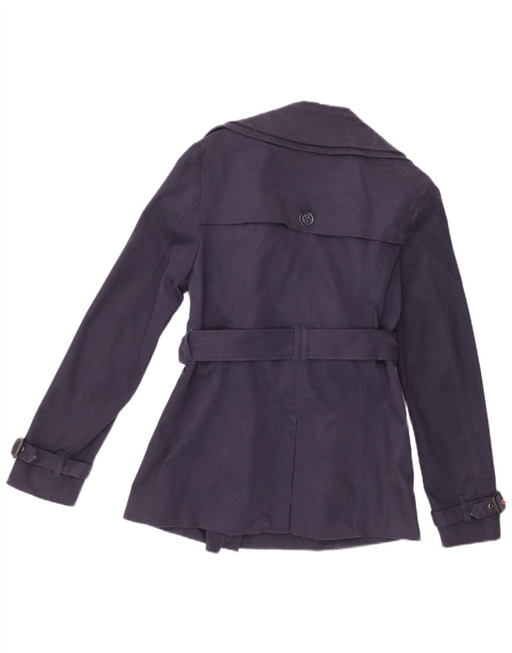 Женский тренч Superdry UK 14, средний темно-синий, хлопок