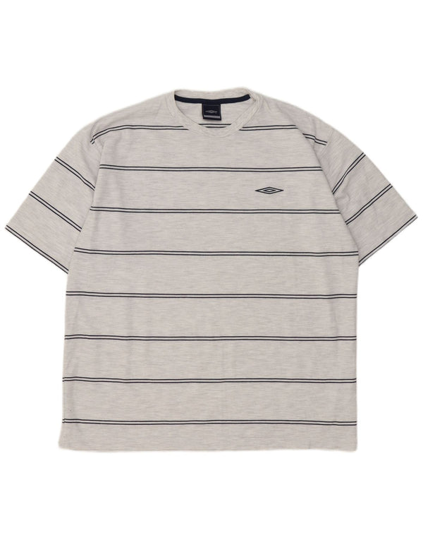 Мужская футболка Umbro Top XL из полиэстера серого цвета в полоску