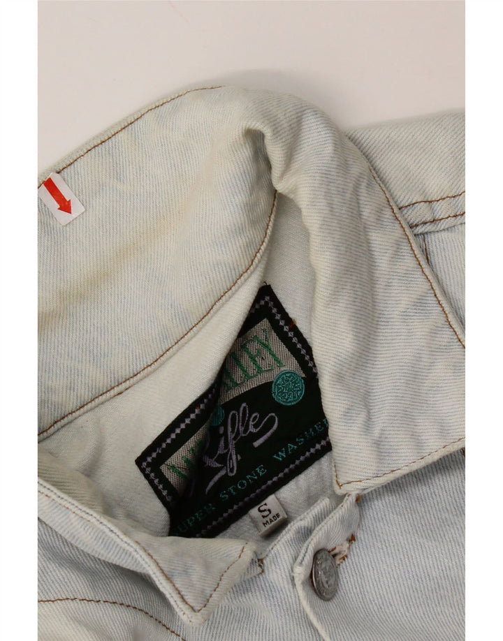 Женская укороченная джинсовая куртка оверсайз RIFLE UK 10, маленькая синяя, хлопок