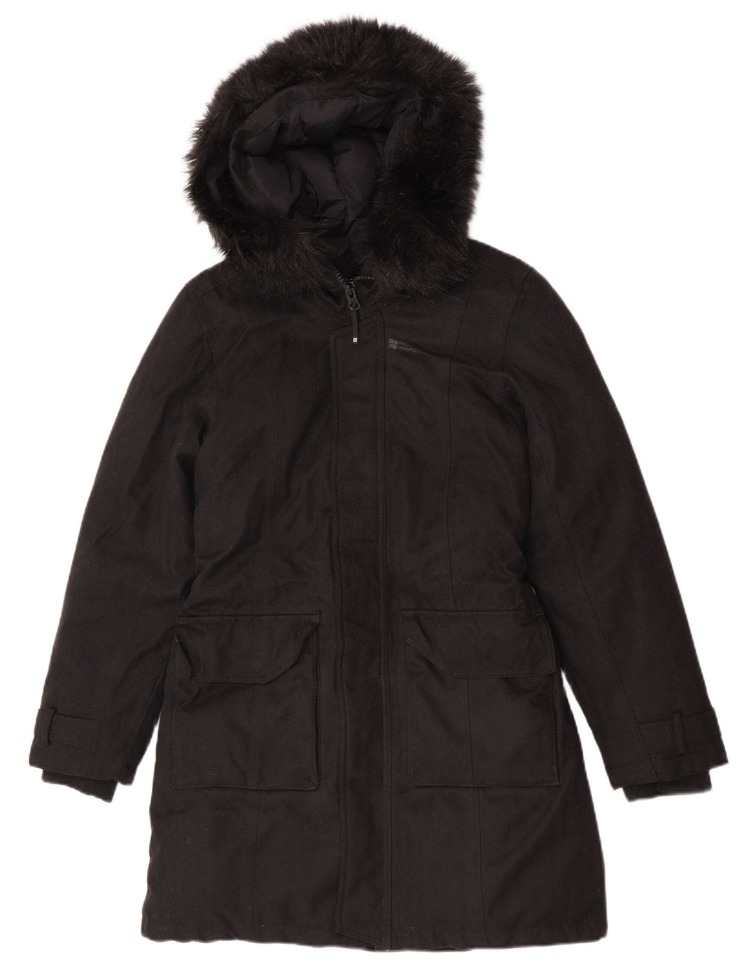 Женское стеганое пальто с капюшоном Mountain Warehouse UK 10, маленький черный полиэстер