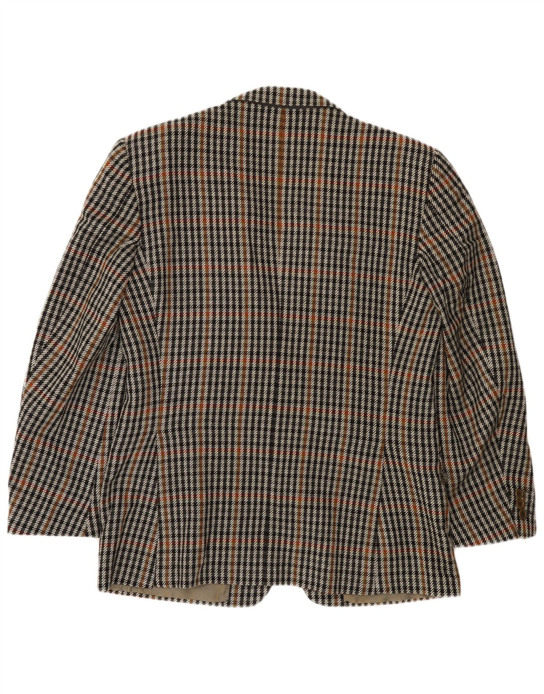 ВИНТАЖНЫЙ Мужской пиджак на 2 пуговицах IT 50, большой серый, шерсть с узором «гусиные лапки»