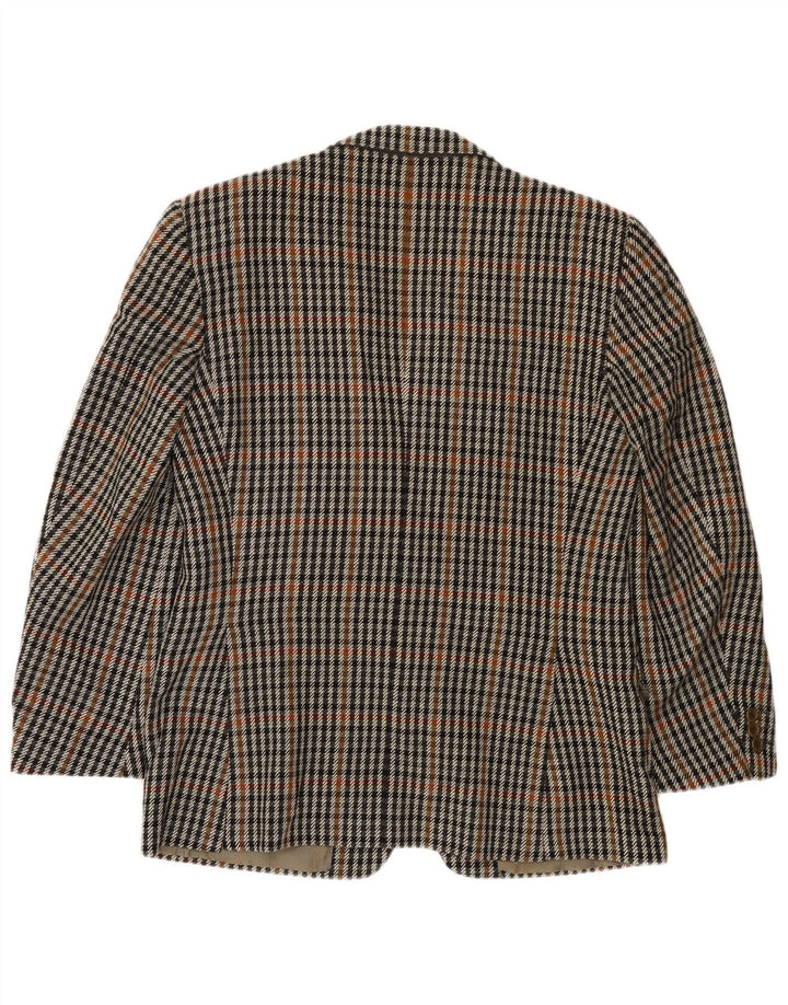 ВИНТАЖНЫЙ Мужской пиджак на 2 пуговицах IT 50, большой серый, шерсть с узором «гусиные лапки»