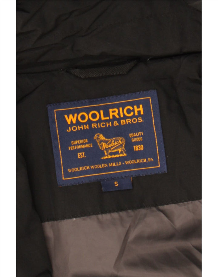 Женское стеганое пальто с капюшоном Woolrich UK 10, маленькое черное