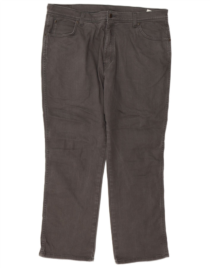 Мужские прямые джинсы Wrangler W40 L30 серого цвета, хлопок