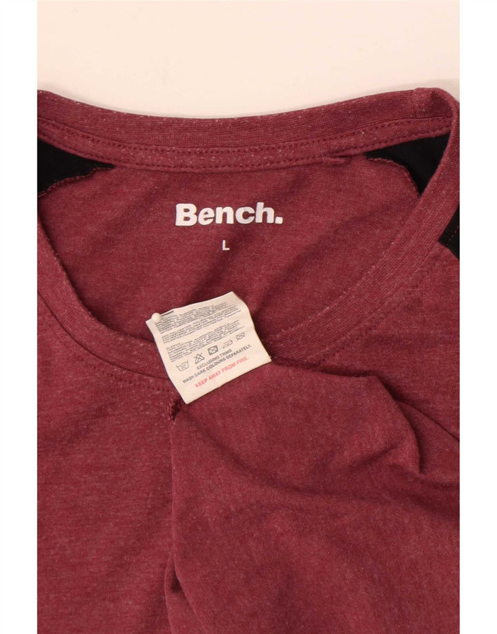 Мужская футболка обычного размера с коротким рукавом Bench, большой красный хлопок с цветными блоками
