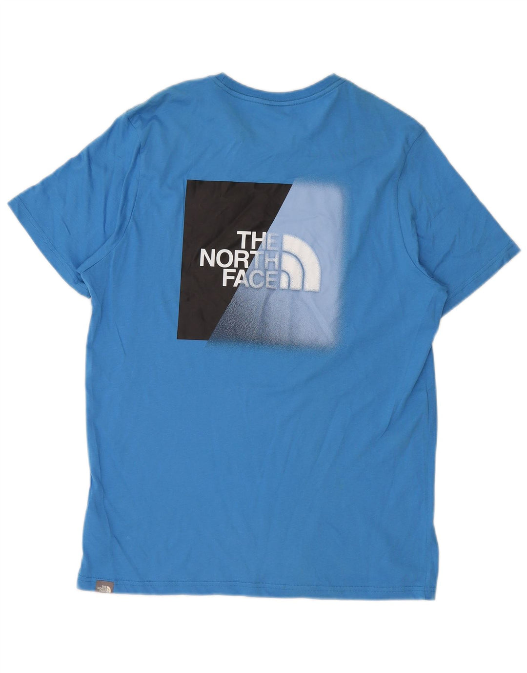 Мужская футболка с рисунком The North Face, хлопковый топ среднего синего цвета