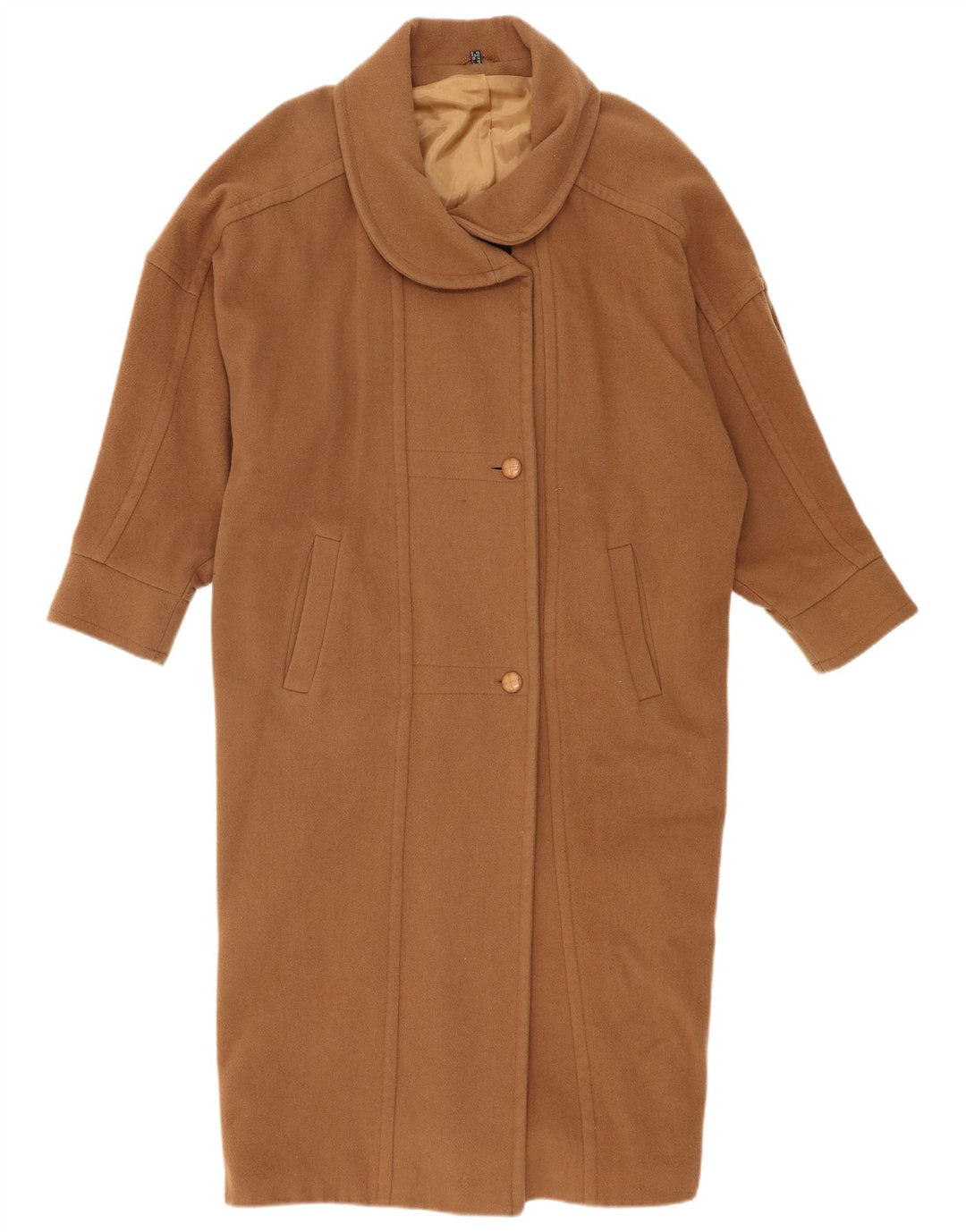 Винтажное женское пальто оверсайз UK 14, большое коричневое шерстяное пальто