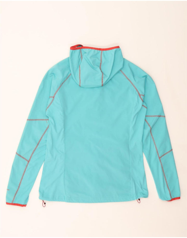 COLUMBIA Womens Hooded Tracksuit Top Jacket UK 16 Large Blue Polyester Vintage Columbia and Second-Hand Columbia from Messina Hembry 