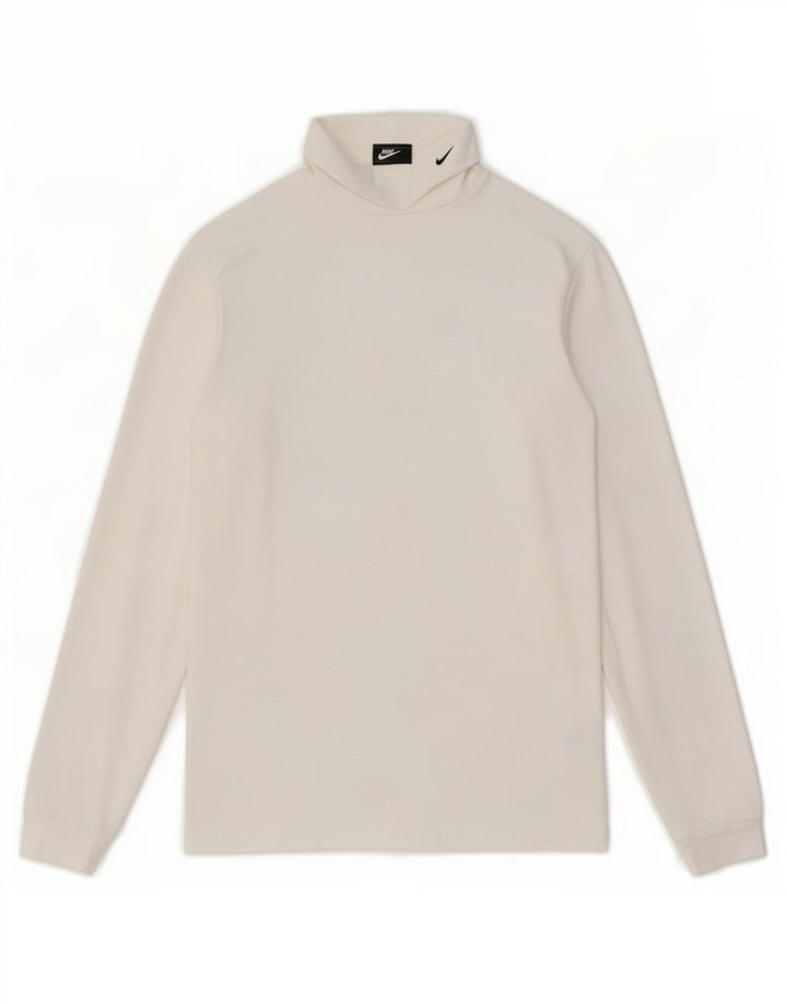 Мужской топ Nike Dri Fit с длинным рукавом, маленький белый, хлопок