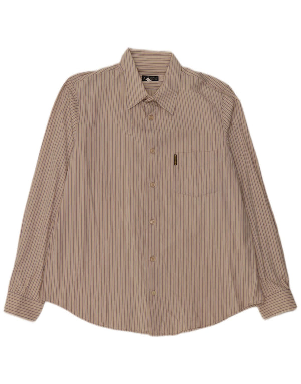 Armani Jeans Mens Shirt 3XL Beige Striped Cotton