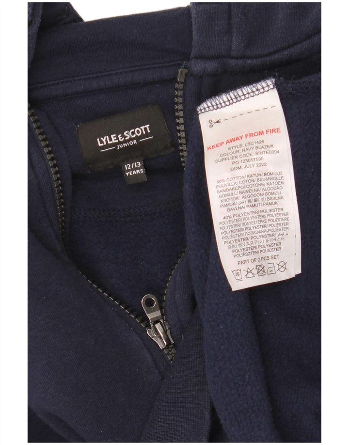 Джемпер с капюшоном на молнии для мальчиков LYLE & SCOTT, 12–13 лет, темно-синий, хлопок
