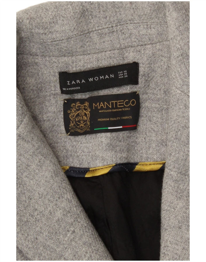 Женское двубортное пальто Zara UK 6 XS, серое, шерстяное