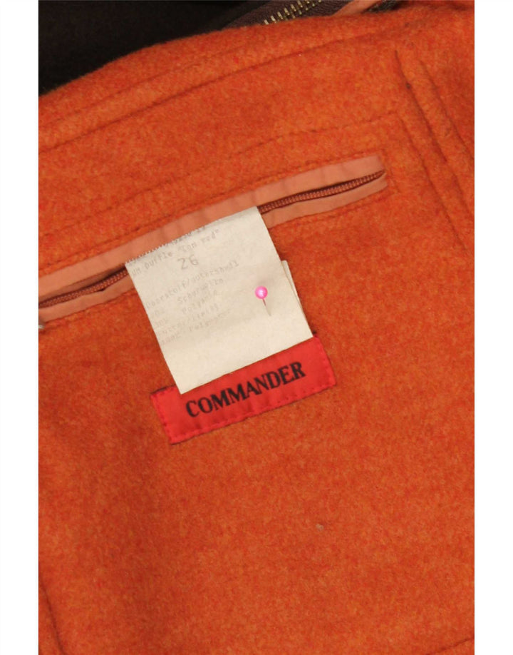 Мужской дафлкот с капюшоном Commander UK 42 XL, коричневая шерсть