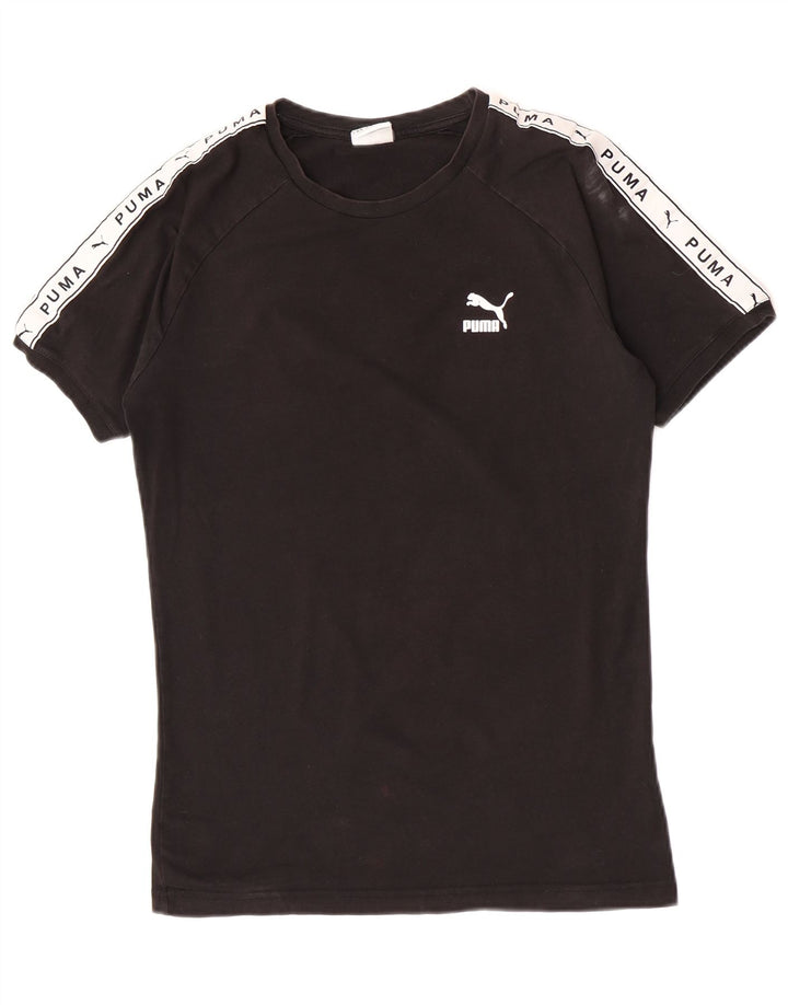 Мужская футболка с рисунком Puma, средний черный, цветной блок