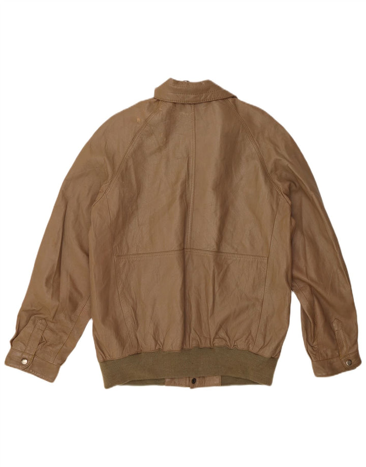 Мужская кожаная куртка VINTAGE UK 38, кожа среднего коричневого цвета