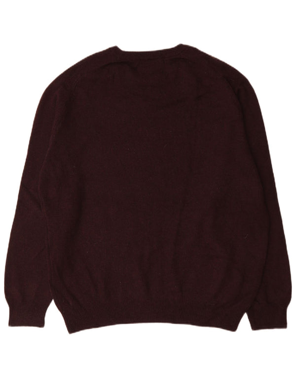 Мужской джемпер с круглым вырезом Marks & Spencer Blue Harbour, большой бордовый