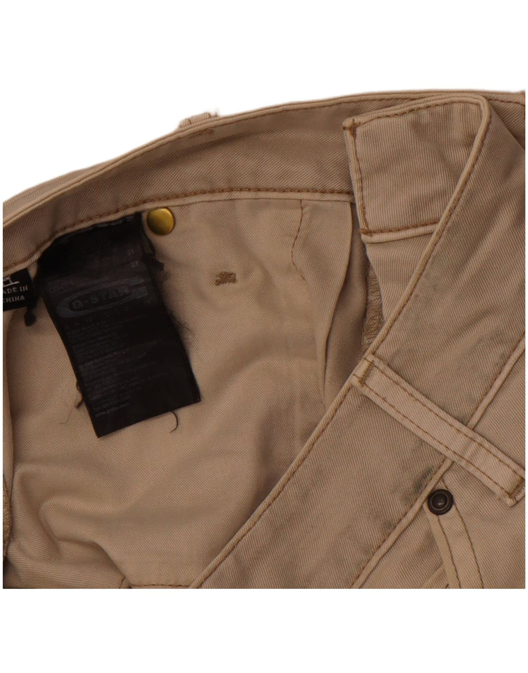 Мужские брюки-чиносы G-Star Slim Fit W31 L32, бежевый хлопок