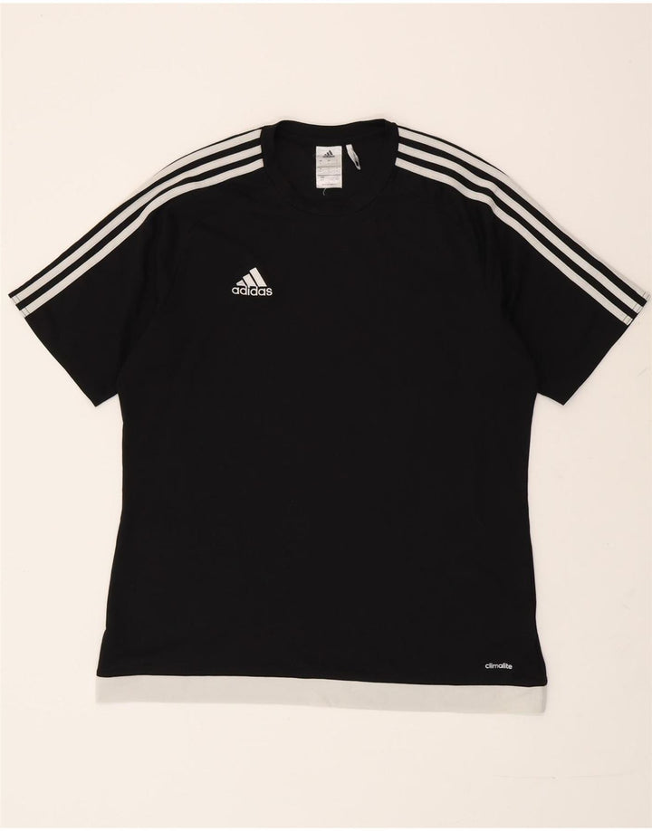 Мужская футболка ADIDAS Climalite, большой черный полиэстер с цветными блоками
