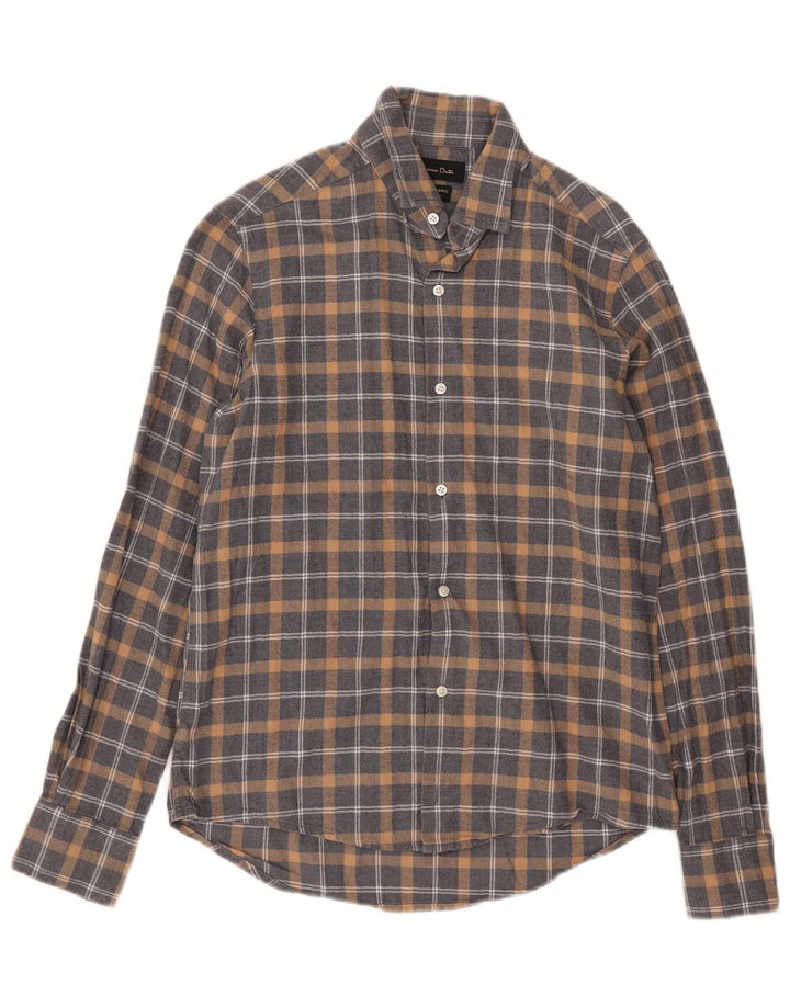 Мужская фланелевая рубашка Massimo Dutti, маленькая серая клетка