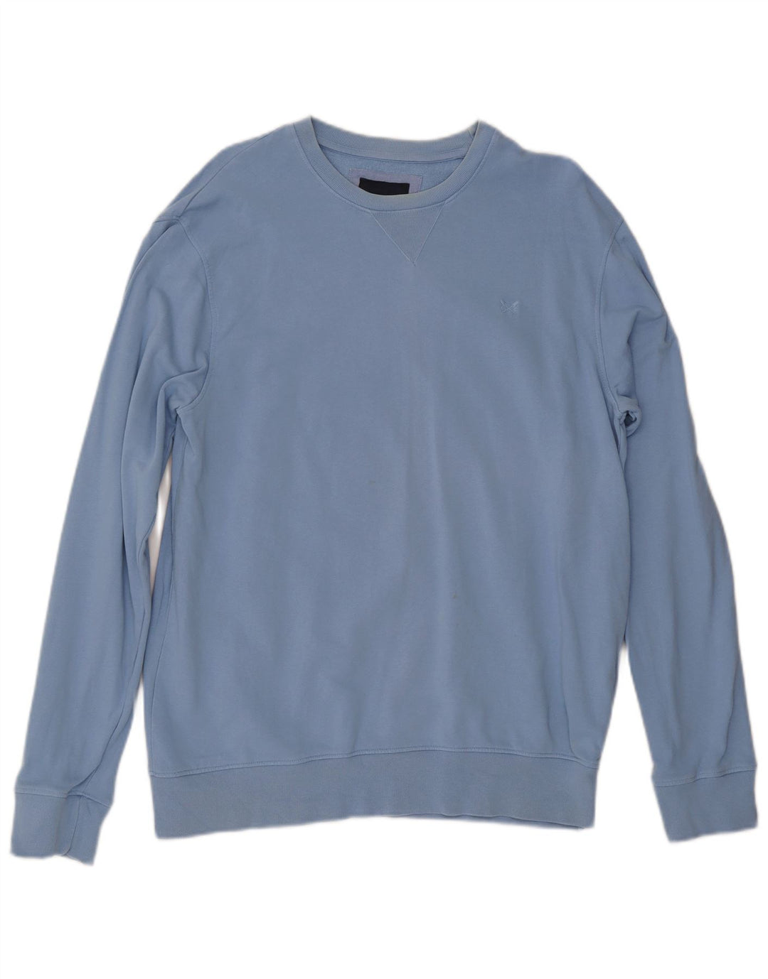 Crew Clothing Мужской свитер-джемпер большого синего цвета из хлопка