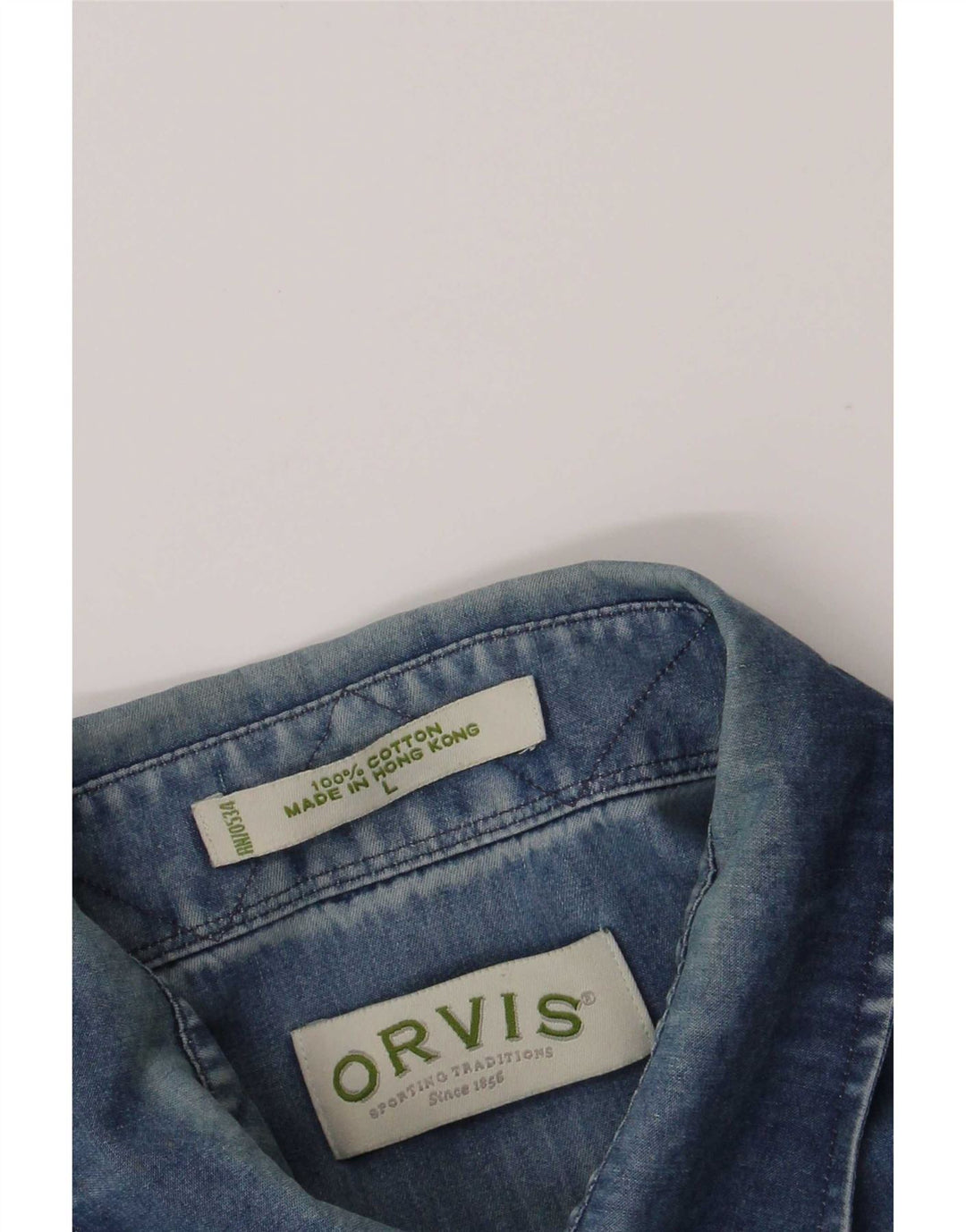 Мужская рубашка Orvis, большая синяя, хлопок