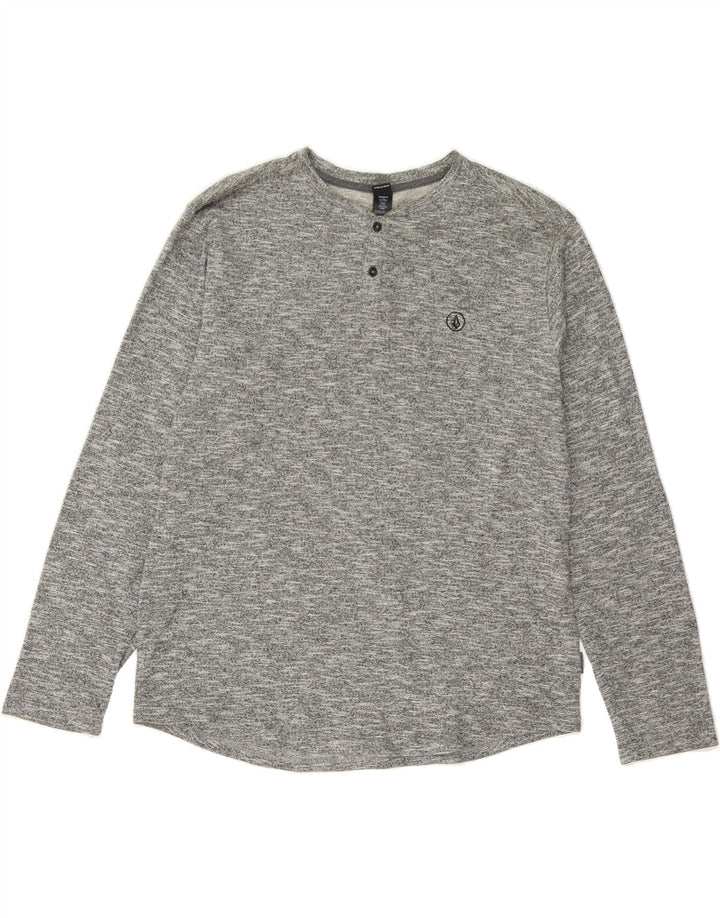 VOLCOM Mens Top Long Sleeve Small Grey Flecked Cotton Vintage Volcom and Second-Hand Volcom from Messina Hembry 