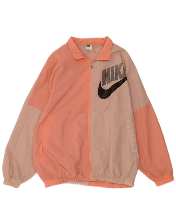 Мужская верхняя куртка большого размера с графическим рисунком Nike, средний розовый цвет с блоками