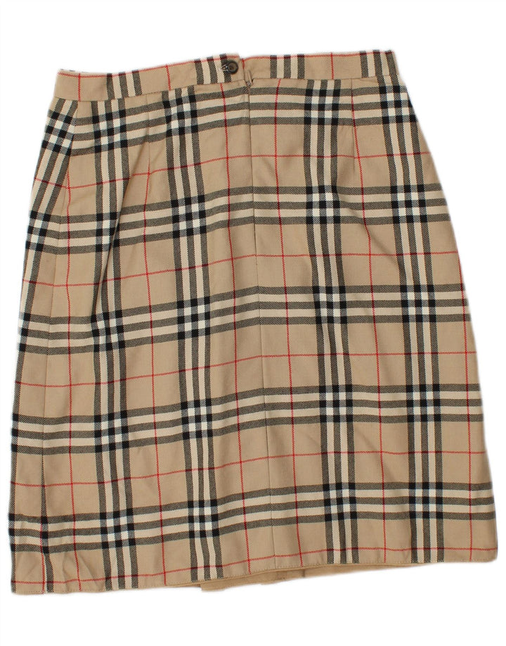Винтажная женская юбка-карандаш W30, средняя бежевая клетка