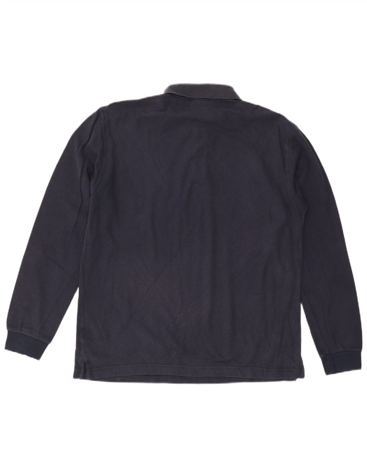 Мужская рубашка-поло с длинным рукавом FILA, большая, темно-синяя