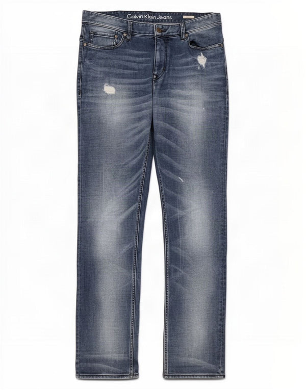 Мужские прямые джинсы Calvin Klein W34 L34, синий хлопок