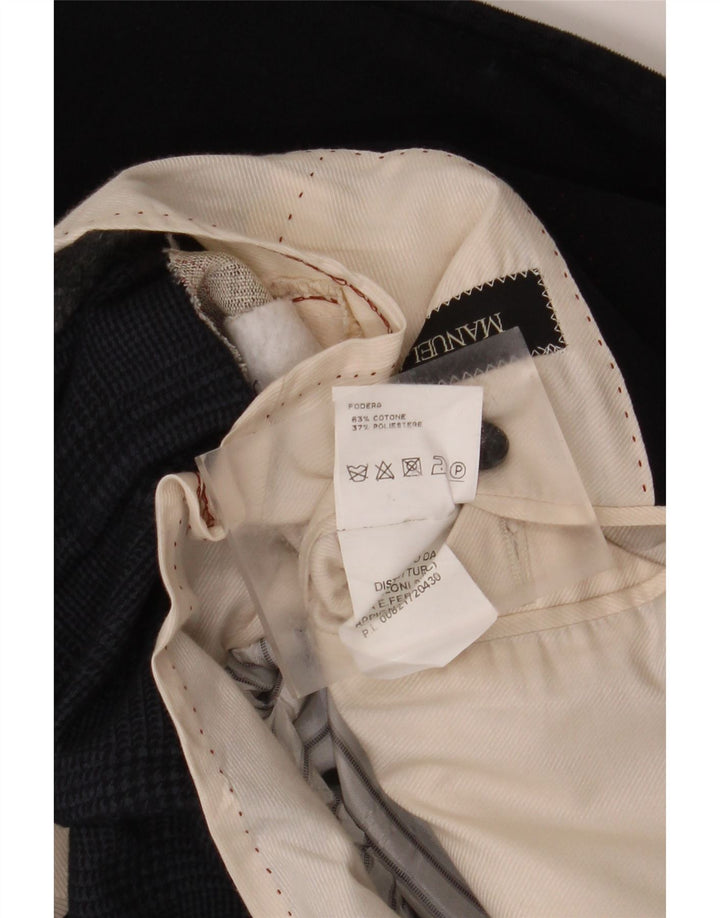 Мужской пиджак Manuel Ritz на 2 пуговицах IT 50, большой темно-синий с узором «гусиные лапки»