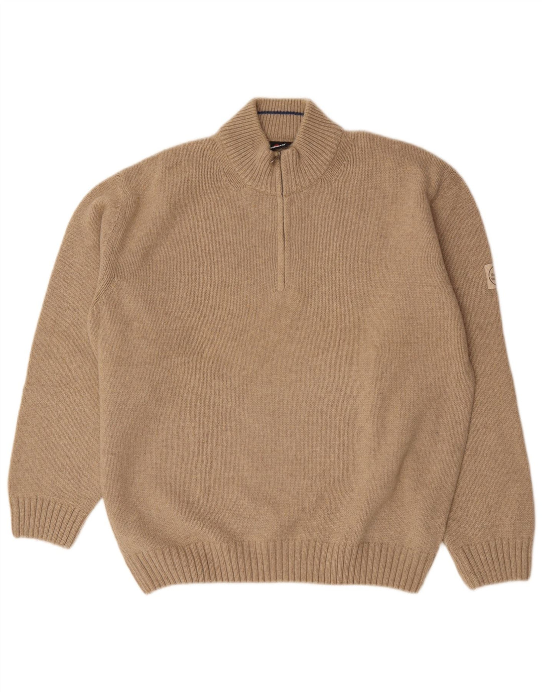Мужской свитер с воротником на молнии Murphy & Nye 2XL, бежевый, шерсть