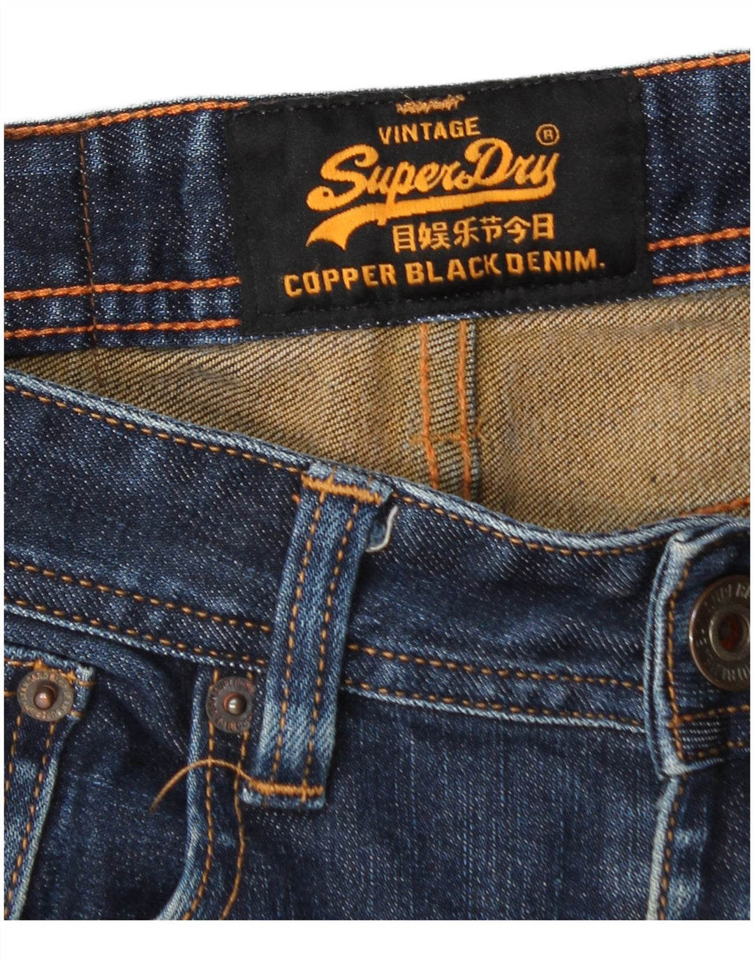 Мужские узкие джинсы Superdry W28 L32, синий хлопок