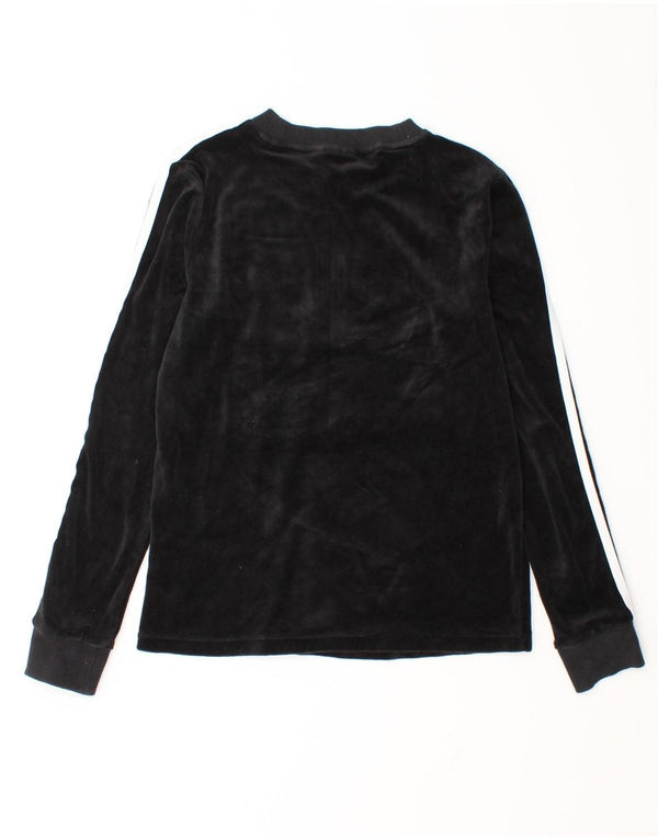 Женский велюровый топ Adidas с длинным рукавом UK 6 XS, черный хлопок