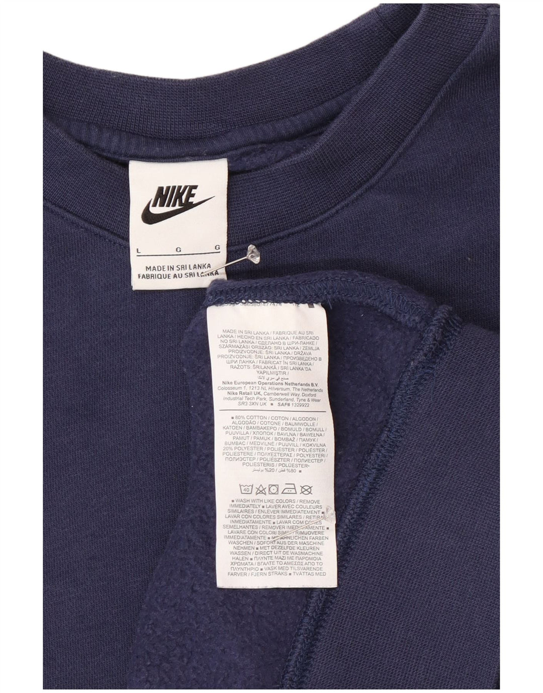 Мужской свитшот Nike, большой темно-синий хлопковый джемпер