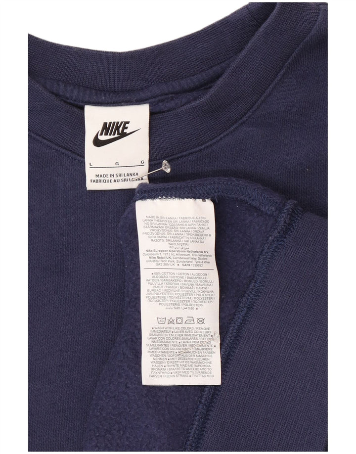 Мужской свитшот Nike, большой темно-синий хлопковый джемпер